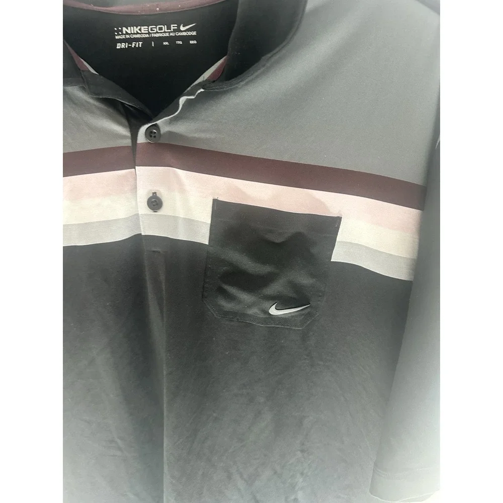 Nike Golf Dri-FIT Polo Shirt Men's Size XXL Black‎